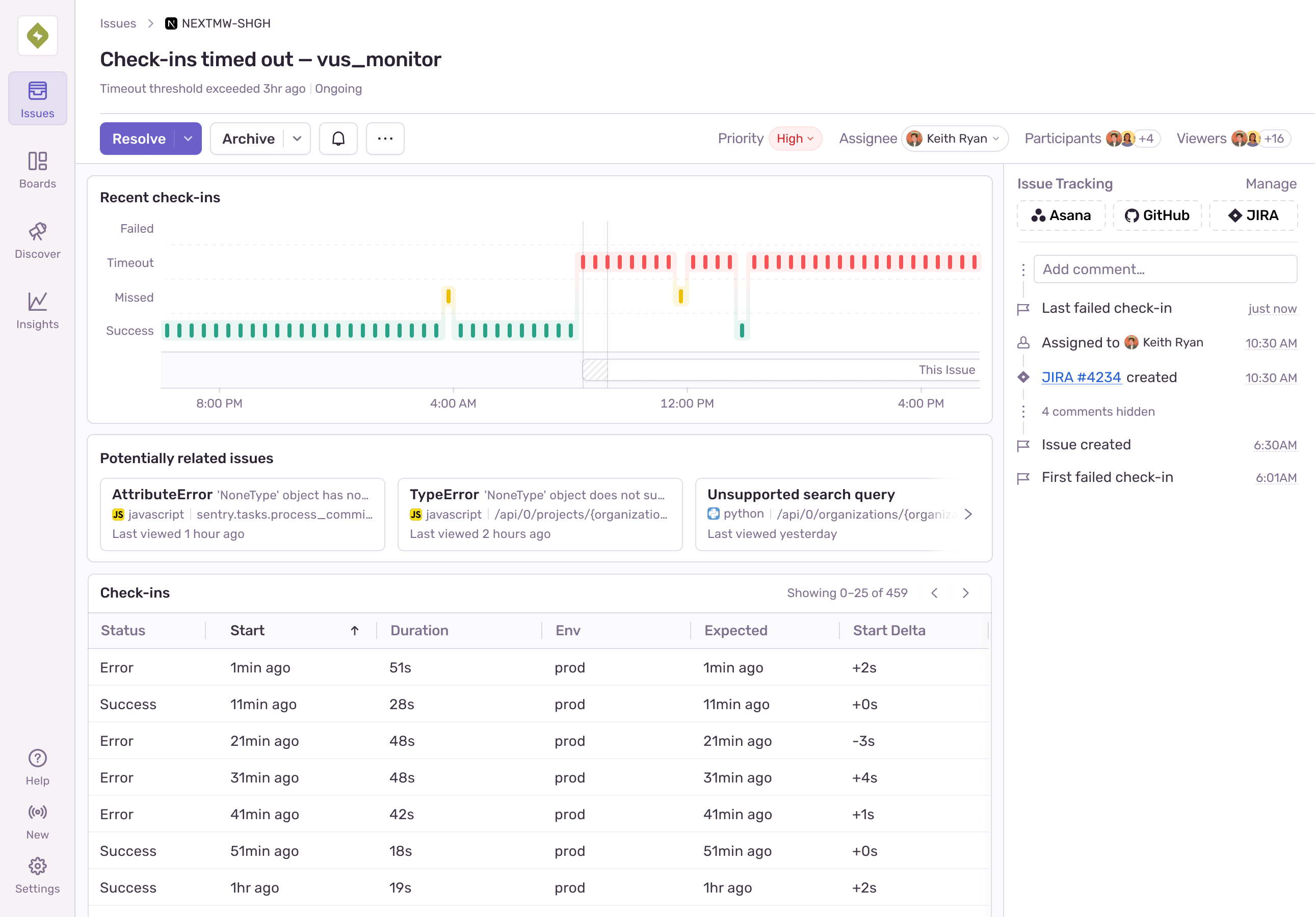 Issues page for Cron Job Timeout